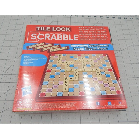 Tile Lock Scrabble Crossword Board Game Hasbro Factory Sealed 2023 Hasbro - Picture 2 of 9